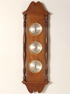 Vintage Airguide Weather Station Temperature Humidity Barometer 21”